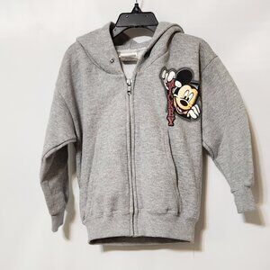 VTG Disney Catalog Kids Grey Mickey Mouse ZIp-Up Sweat Jacket XXS(2-3)